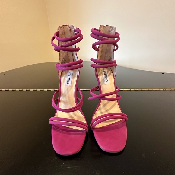 NWT Luxury Spring Summer Party Steve Madden Strappy Suede Pump/Shoes - Picture 7 of 17